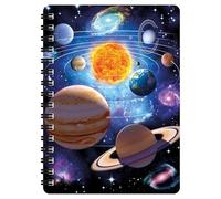 3D LiveLife Libreta - Planetas de Deluxebase. Libreta pequeña A6 con espiral, lenticular 3D del Espacio y hojas lisas reciclada. Ilustraciones con licencia del reconocido artista David Penfound