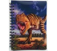 3D LiveLife Libreta - Rex marrón de Deluxebase. Libreta pequeña A6 con espiral, lenticular 3D de dinosaurios y hojas lisas recicladas. Ilustraciones con licencia del reconocido artista Jerry LoFaro