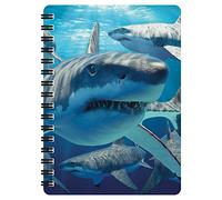 3D LiveLife Libreta - Tiburón Blanco de Deluxebase. Libreta pequeña A6 con Espiral, lenticular 3D de tiburón y Hojas Lisas recicladas. Ilustraciones con Licencia del reconocido Artista David Penfound