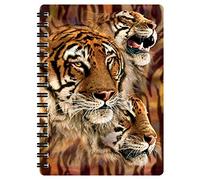 3D LiveLife Libreta - Tigre a rayas de Deluxebase. Libreta pequeña A6 con espiral, lenticular 3D y hojas lisas recicladas. Ilustraciones con licencia del reconocido artista Steven Michael Gardner