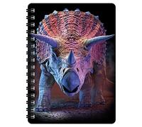 3D LiveLife Libreta - Triceraptop de Deluxebase. Libreta pequeña A6 con espiral, lenticular 3D de dinosaurio y hojas lisas recicladas. Ilustraciones con licencia del reconocido artista David Penfound