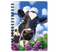 3D LiveLife Libreta - Vaca curiosa de Deluxebase. Libreta pequeña A6 con espiral, lenticular 3D de vaca y hojas lisas recicladas. Ilustraciones con licencia del reconocido artista Jerry LoFaro