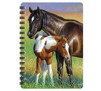 3D LiveLife Libreta - Yegua & Potrillo de Deluxebase. Libreta pequeña A6 espiral, lenticular 3D de caballos y hojas lisas recicladas. Ilustraciones con licencia del reconocido artista Cynthie Fisher