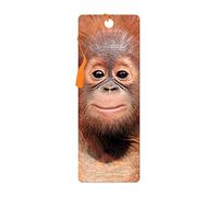 3D LiveLife Marcapaginas - Bebé Orangután de Deluxebase. Un marcapáginas de orangután con 3D lenticular e ilustraciones con licencia del reconocido artista David Penfound