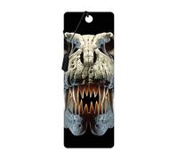 3D LiveLife Marcapaginas - Calavera de T-Rex de Deluxebase. Un marcapáginas de dinosaurios con 3D lenticular e ilustraciones con licencia del reconocido artista David Penfound