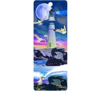 3D LiveLife Marcapáginas - Lighthouse World de Deluxebase. Un marcapáginas de mar con obra de arte 3D lenticular con licencia del renombrado artista Michael Searle