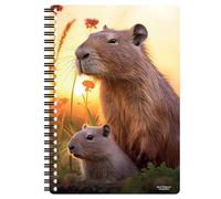 3D LiveLife Notebook - Capybaras lindas de Deluxebase. Cuaderno lenticular 3D Capybara de 80 páginas.Papelería para la escuela o la oficina con una obra con licencia del artista David Penfound.