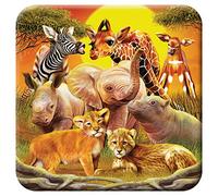 3D LiveLife Posavasos de Corcho - Animalitos de Deluxebase. Posavasos de Corcho del Safari Lenticular 3D, con Ilustraciones Originales con Licencia del reconocido Artista Michael Searle