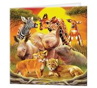 3D LiveLife Tarjeta felicitacion - Animalitos de Deluxebase. Tarjeta Lenticular 3D con la sabana para toda ocasión y edad. Ilustraciones originales con licencia del reconocido artista, Michael Searle