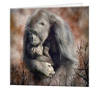 3D LiveLife Tarjeta felicitacion - Gran amor de Deluxebase. Tarjeta Lenticular 3D con gorila colorido para toda ocasión. Ilustraciones originales con licencia del reconocido artista, Carol Cavalaris