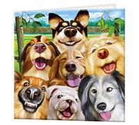 3D LiveLife Tarjeta felicitacion - Selfie perruna de Deluxebase. Tarjeta Lenticular 3D perros para toda ocasión y edad. Ilustraciones originales con licencia del reconocido artista, Michael Searle