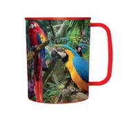 3D LiveLife Taza para beber - Pandemonia de loro de Deluxebase. Taza de plástico de 300 ml con tema de pájaro, taza de café reutilizable, vaso portátil de animales para camping, picnic, viajes y uso