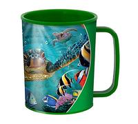 3D LiveLife Tazas originales - Burbujitas de Deluxebase. Taza de plástico de tortuga marina 3D Lenticular de 300ml para niños, con ilustraciones con licencia del reconocido artista Steve Sundram