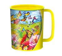 3D LiveLife Tazas originales - Mariposas de Deluxebase. Taza de plástico de mariposas 3D Lenticular de 300ml para niños, con ilustraciones con licencia del reconocido artista Michael Searle