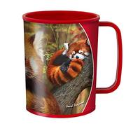 3D LiveLife Tazas originales - Panda rojo de Deluxebase. Taza de plástico de panda 3D Lenticular de 300ml para niños, con ilustraciones originales con licencia del reconocido artista David Penfound