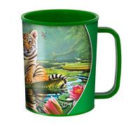 3D LiveLife Tazas originales - Tigre & Lirios de Deluxebase. Taza de plástico 3D Lenticular de 300ml para niños, con ilustraciones originales con licencia del reconocido artista Jerry LoFaro