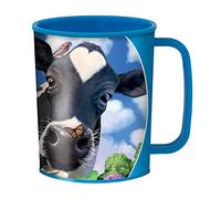 3D LiveLife Tazas originales - Vaca curiosa de Deluxebase. Taza de plástico de vacas 3D Lenticular de 300ml para niños, con ilustraciones originales con licencia del reconocido artista Jerry LoFaro