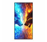 3D Lobo León Animal Toallas De Playa Grandes De Secado Rápido Para Viajar Microfibra Adulto Hombre Juvenil Chico Toallas De Baño xxl Dibujos Playa Manta Nadar Navegar Spa (amarillo,100x200 cm)