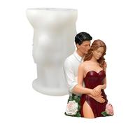 3D Love Couple Candle Mold - 5.2x4.7x8.6cm Flexible Easy Release Romantic | Heat-Resistant Mold For 3D Couple Candle | For Women Men Beginners Professionals Wedding Valentine's Day Housewarming