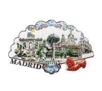 3D Madrid España Imanes de Nevera con Forma de Abanico Recuerdos Pegatinas magnéticas de Resina Hechas a Mano Decoración de la Cocina del hogar, Colección de imanes de Nevera de Madrid Regalo