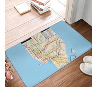 3D Mapa 3D del metro de Nueva York ciudad de Nueva York Felpuda antideslizante Tapete de suelo Tapete absorbente Alfombra para entrada a la cocina Casas y salón Tapetes para los pies - 40x60cm