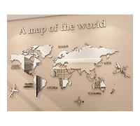 3D Mapa del Mundo Decoración de Pared, Acrílico DIY Divertido Mapa de Arte Pegatinas de Pared Murales Para Viajeros Arte de Pared Decoración de la Oficina en Casa