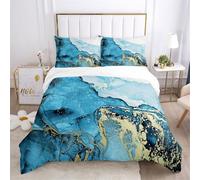 3D Mármol Juego de Funda nórdica Adultos Hombre Mujer Juego de Cama Acuarela Líquido Mármol Azul Dorado Negro Blanco Gris Diseño Funda edredón (Estilo 3, 200x220 cm - Cama 135 cm)