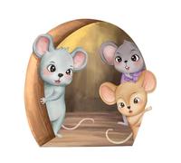 3D Mausloch Realistischer Wandaufkleber,15 * 15 Cm / 5,9 * 5,9 Zoll Maus Lesebuch Wandaufkleber Wanddekoration - Lustiger, Im Dunkeln, Abnehmbarer Aufkleber Für Hotels, Büros, Badezimmer,