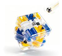 3D Maze Cube - 2 en 1 Twist & Roll Brain Teaser Toy for Kids & Adults, Large Laberinth Logic Game, Educational STEM Gift for Boys Girls (Blue)