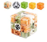 3D Maze Magic Cube & Ball, Large Labyrinth Maze Cube-Engaging Brain Teaser Toy,Spatial Awareness Brain Training Toy,Improve Spatial Recognition and Cultivate Logical Thinking (E)