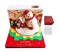 3D Memo Pad Calendar - Christmas Snowman Artistic Desktop Planner | Tear-Off Art Sculpture Memo Pad for Kids Students Adults Writing Studying Planning and Holiday Organization