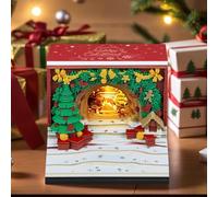 3D Memo Pads Calendar 2026 - Christmas Theme | Creative 3D Desk Calendar with LED Lights, Tear-Off Notepad Paper Art Sculpture, Christmas Arch Decoration for Home, Dorm, Office, School, Bedroom