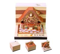 3D Memo Pads Calendar 2026 - Paper Sculpture Desk | Tear-Off 3D Paper Art Calendar with Pen Holder, Acrylic Cover, Creative Desktop Notepad for Home, Bedroom, Apartment, Dorm, Office, School, Travel,