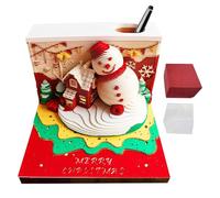 3D Memo Pads Calendar 2026 - Tear-Off Paper Art | Creative 3D Memo Sculpture with Snowman Design, Pen Holder Tear-Off Note Calendar for Home, Study, or Gift, Fun Desk Decor for Students