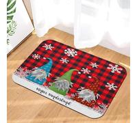 3D Merry mas Felpudo de Suelo Felpudo de Entrada Dormitorio Baño Inodoro Alfombra Antideslizante mas Oración del árbol para Año Nuevo en casa Gi-60x90cm