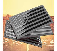 3D Metal American Flag Emblem Decal，Black American Flag Decal,for Car, Truck or SUV,5"x3"(Matte Black ，Three USA Regular Orientation)