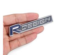 3D Metal Etiqueta Engomada del Coche para Volvo R Design S60 V60 Xc60 S60 V40, Pegatinas Autoadhesiva Cromadas Emblema Etiqueta, Calcomanías para Maletero del Coche,Blue-A