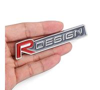 3D Metal Etiqueta Engomada del Coche para Volvo R Design S60 V60 Xc60 S60 V40, Pegatinas Autoadhesiva Cromadas Emblema Etiqueta, Calcomanías para Maletero del Coche,Red-A