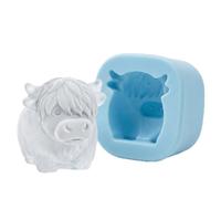 3D Mini Highland Cow Ice Cube Mold - Cute Silicone Tray for Cocktails, Whiskey, Bourbon, Beer & Drinks - BPA-Free Flexible Mold for Chocolate, Candy, Jelly & Homemade Treats - Fun Gift for Cow Lovers
