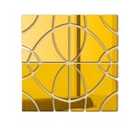 3D Mirror Wall Sticker DIY Geometry Combination Surface Stickers Living Room Home Decortion For Bathroom(Gold,25x100 cm 2A2B)