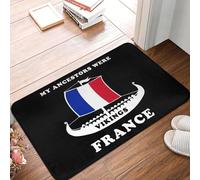 3D Mis antepasados Eran Vikingos Francia Puerta en la Planta Delantera Felpudos de Entrada Interior Bandera Francesa Cocina Felpudo de baño Alfombra de jardín-40x60cm