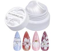 3D Molding Gel, Nail Sculpting Art, 3cm/1.18in 2.4cm/0.9inches Pearl Carving Manicure Design, Non-Sticky Quick Shaping Formula, 5g Jar, for Beauty Care Home Use Beginner Women