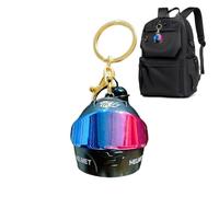 3D Motorcycle Helmet Keychain Metal Mini Light Up Keyring Bag Charm | 3D Mini Helmet Keyring for Fathers Husbands Boyfriends Motorcycle Riders Car Lovers Birthday Holiday Gift Present Idea Charm