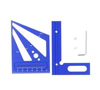3D Multi Angle Measuring Ruler | 22.5-90 Degree Aluminum Alloy Protractor | Woodworking Layout Square Tool for Carpenters/DIY/Engineers | Etched Marks for Measurement (Blue)