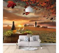 3D mural moderno decoración dormitorio viñedo vino tinto paisaje tv fondo decoración del hogar papel pintado pegatina de pared papel pintado-400cm×280cm
