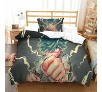 3D My Hero Academia Juego De Ropa De Cama 135x200 Funda Nórdica Suave Transpirable Microfibra Funda Edredón Hipoalergénico para Niños Adolescentes Adultos con Cremallera Y Fundas De Almohada