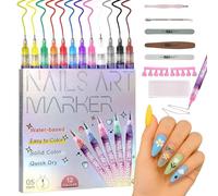 3D Nail Polish Pens for Painting, 12 Colors Nail Art Pens Set, DIY Quick Dry Graffiti Dotting Point Liner Pens, 2025 Upgrade Nail Art Markers for Gel Nails, Nails Art Drawing Tool