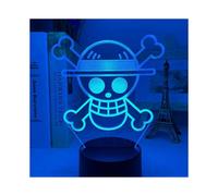 3D Night Light for Kids Illusion Lamp Toy Anime One Piece Logo Kids Night Light LED for Child Bedroom Decoration Desk Nightlight 7 Color Change Decor