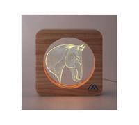 3D Night Light Horse Optical Illusion Lamp, Creative Wooden USB Low Power Nursery Decorative Night Light for Birthday Gifts for Girls, Kids,