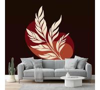 3D No Tejidopapel Pintado Abstractomarrón Venas De Las Hojas Minimalismo - Fotomural Decorativo Para Salón, Dormitorio, Habitación Infantil, Estudio O Fondo De Tv 400 X 280 Cm
